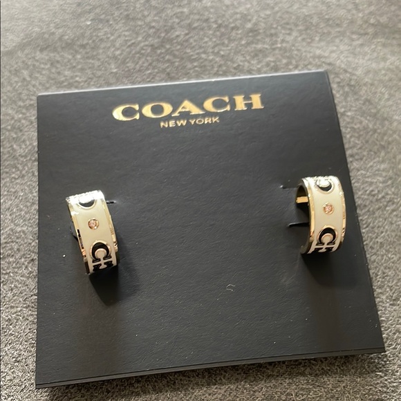 Coach Silver Classic Hoop Earrings - Picture 3 of 5